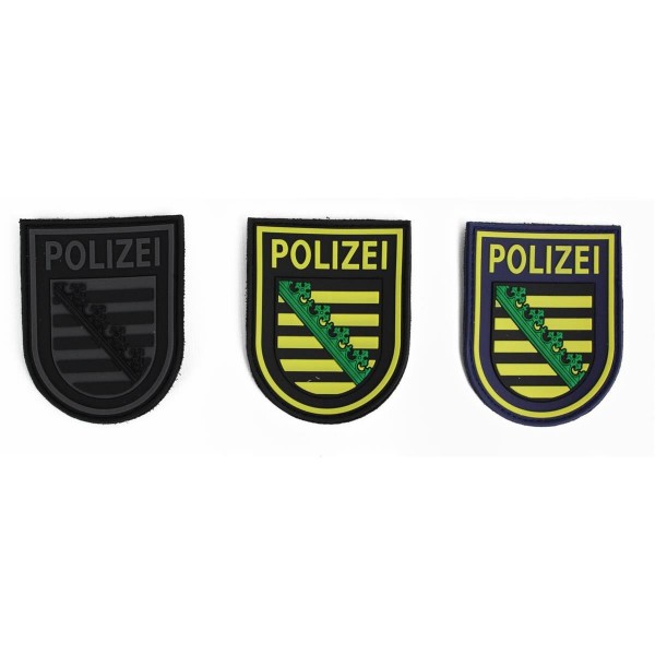 MRBS Rubber Ärmelabzeichen - Polizei Sachsen Patch - 9 x 7,2 cm