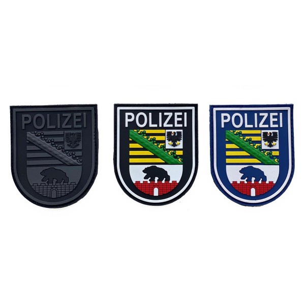 MRBS Rubber Ärmelabzeichen - Polizei Sachsen-Anhalt Patch - 9 x 7,2 cm