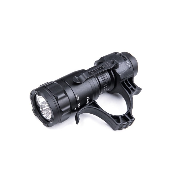 NexTorch TA21 Taktische LED Taschenlampe 1300 Lumen weiß 150 Lumen rot, Glasbrecher, Stroboskopfunkt