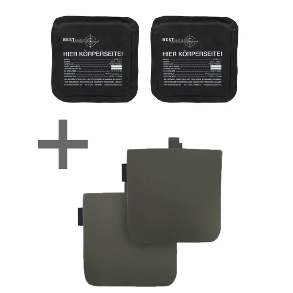 Bundle AGILITE Flank Side Plate Carrier inkl. 2x Weichballistik NIJ L3A 6x6