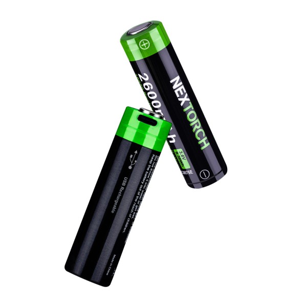 Nextorch 18650 Lithium-Ionen-Akku 3,6 V 2600 mAh USB Aufladbar