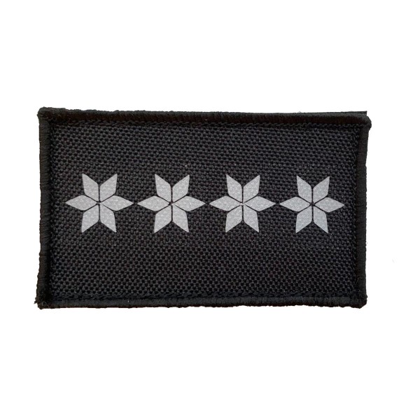 HCIM Patch Polizei Dienstgradabzeichen Polizeihauptkommissar (PHK, 4 silber/reflektierende Sterne) -