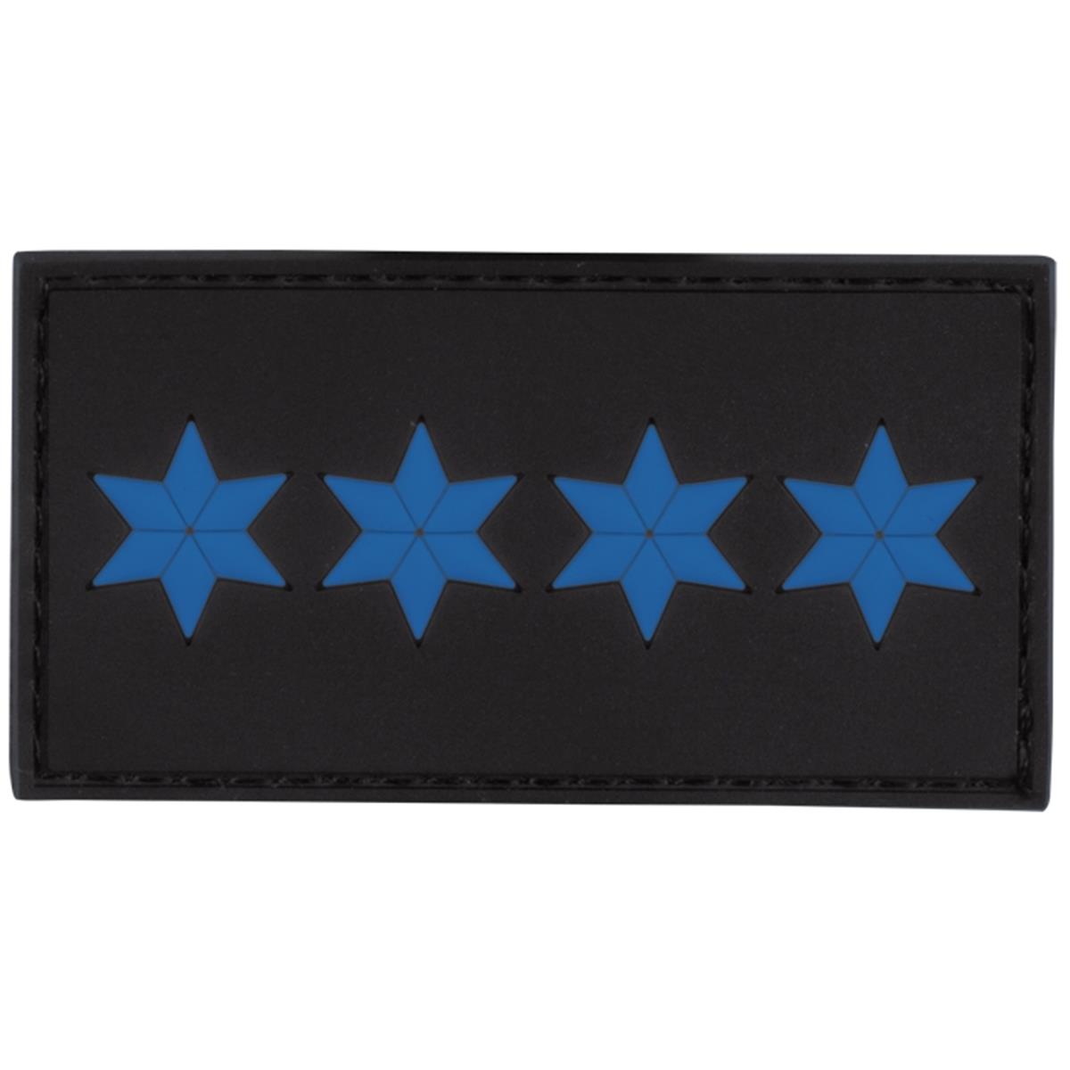 PHM, 4 blaue Sterne Patch POLIZEI Dienstgradabzeichen Polizeihauptmeister 
