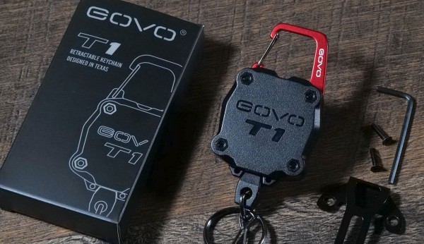 GOVO T1 Retractable Keychain with Spareclip Schlüsselrolle mit Rückzug