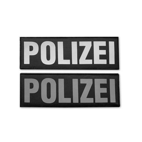 HCIM Patch Klettabzeichen POLIZEI - Schwarz 15 x 5 cm