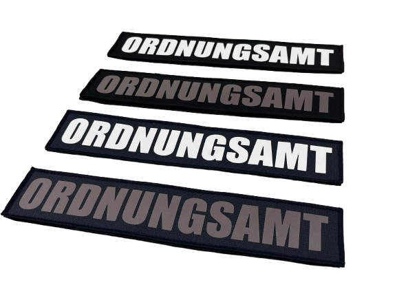 HCIM Patch Klettabzeichen Ordnungsamt 25 x 5 cm weiß/reflektierend