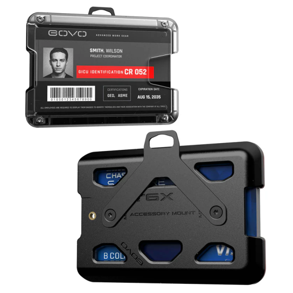 GOVO Polycarbonat T6X Badge Holder Horizontal Loop Ausweishalter