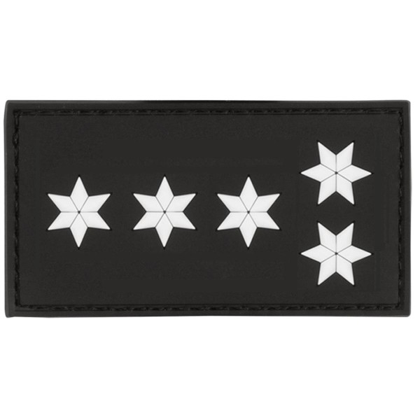 MRBS Rubber Patch POLIZEI Dienstgradabzeichen Polizeihauptkomissar (EPHK, 5 weiße Sterne) - 7,5 x 4