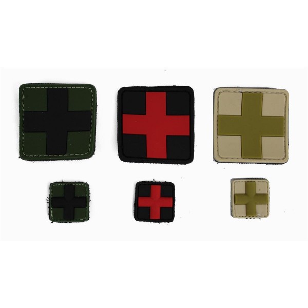MRBS Rubber Red Cross Medic Rubber Patch - 5 x 5 cm