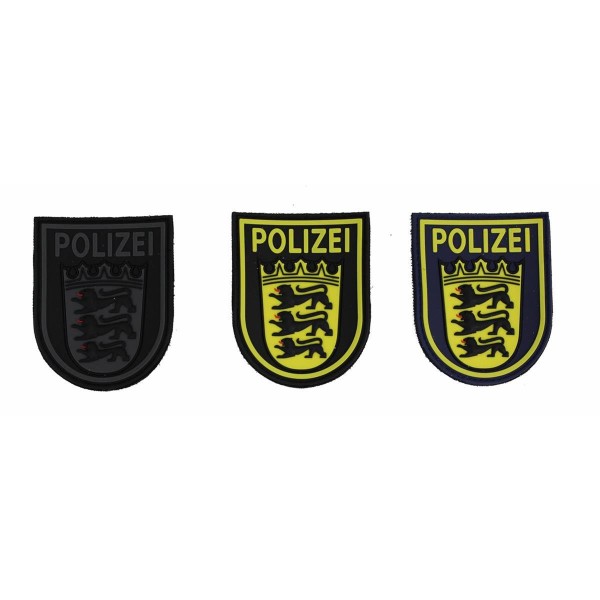 MRBS Rubber Ärmelabzeichen - Polizei Baden-Württemberg Patch - 9 x 7,2 cm