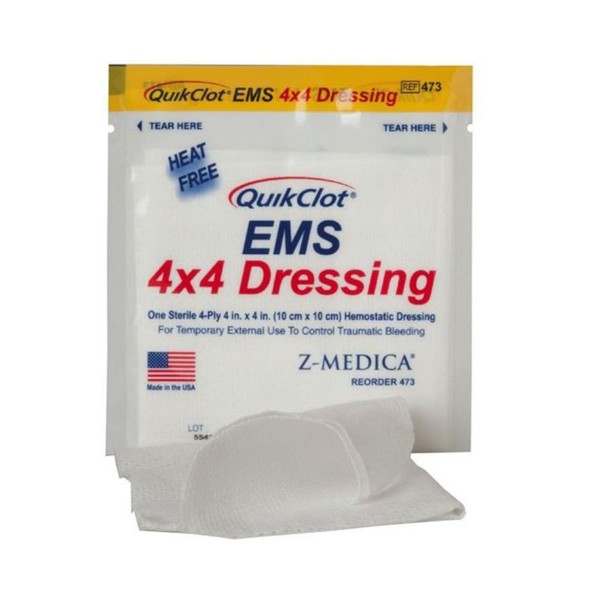 QuikClot EMS Dressing 10 x 10 cm, 3er Pack