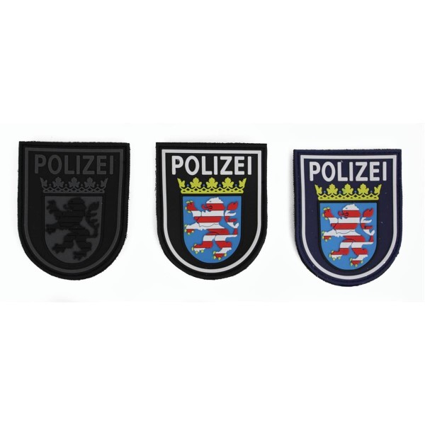 MRBS Rubber Ärmelabzeichen - Polizei Hessen Patch - 9 x 7,2 cm