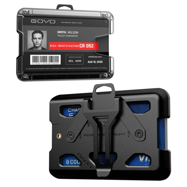 GOVO Polycarbonat T6X Badge Holder Horizontal Clip Ausweishalter