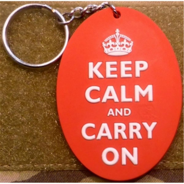 JTG - Rubber Keyring "Oval Keep Calm and Carry On"