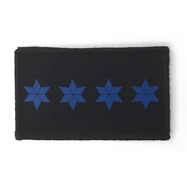 HCIM Patch Polizei Dienstgradabzeichen Polizeihauptmeister (PHM, 4 blaue Sterne) - 7,5 x 4,5 cm