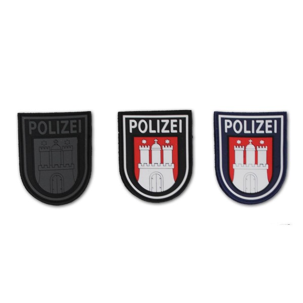 MRBS Rubber Ärmelabzeichen - Polizei Hamburg Patch - 9 x 7,2 cm