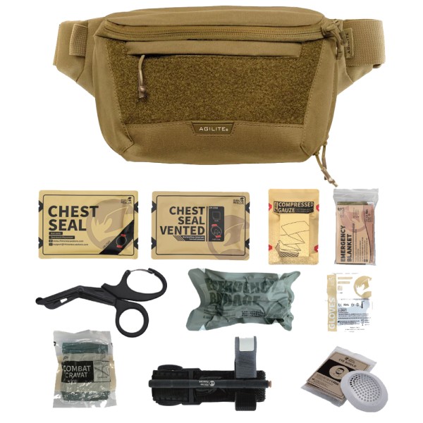 Bundle AGILITE Emergence Fanny Pack IFAK Kit mit Rhino Rescue Refill, 10-teilig
