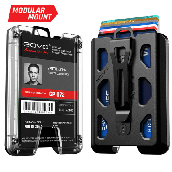 GOVO Polycarbonat T6X Badge Holder Vertical Clip Ausweishalter